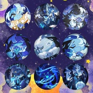 Shadow Milk C-Cookie Snap-in Pins Cartoon Character Round Creative Brooches For Backpack Accessories