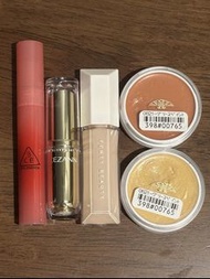 3CE Lip Gloss Cezanne Lipstick 唇膏 Fenty Beauty 140N Concealer 遮瑕液 三善遮瑕膏 調色遮瑕 橙色遮瑕 三文魚調色 黑眼圈遮瑕