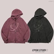 Korea Daigou CPGN STUDIO Distressed Brushed Color Lining Brushless Jacket Hooded Outer [H11153]