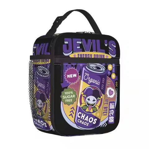 Insulated Lunch Tote Bag Deltarune Jevil Energy Drink Accessories Food Box Unique Design Cooler Ther