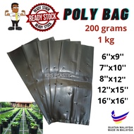 [Ready Stock] KBS 200 Grams/1 Kg Black Poly Bag/Polibeg Tanaman Hitam Tebal