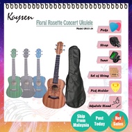 Kaysen Floral Rosette Hawaii 23inch Concert Ukulele U1-24 Gitar Kecil