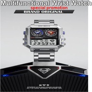 Digital Multifunctional Wrist Watch, SS316 Square Dial Army Military Watch