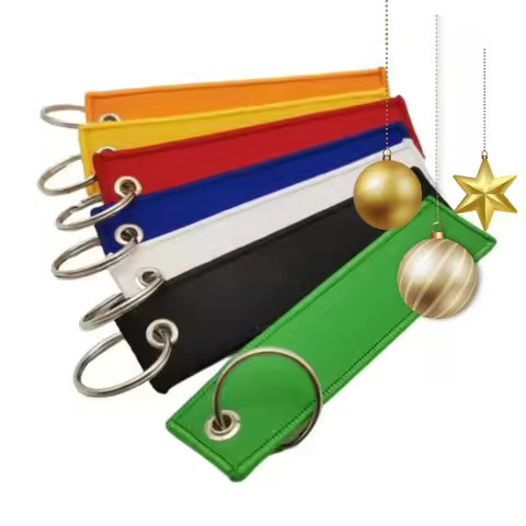 Custom Logo Webbing Ribbon Motorcycle Keychain Lanyard Personalize Name Embroider Key Chain Ring Air