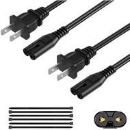 AC Power Cord 15FT (1 Pack), 2 Prong TV Power Cord, Power Supply Cable Replacement for Xbox One, PS3