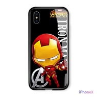 Hontinga สำหรับ iPhone X/XS/XR/XS MAX iPhone 6/6 S 6 Plus/6 S PLUS 7/8 7 Plus/8 PLUS Case การ์ตูน Marvel Avengers Superhero ไอรอนแมนสไปเดอร์แมนกระจกเทมเปอร์ปลอก