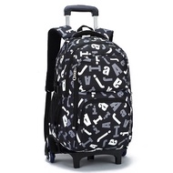 6 wheels Big Capacity Quality Student Backpack Trolley Bag Kids School Bag | beg sekolah ada troli r