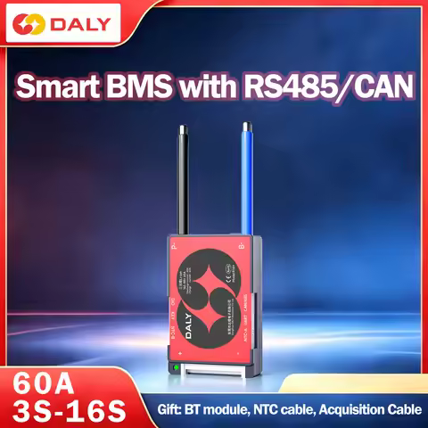 Daly Smart BMS 3S 4S 12V 7S 8S 24V 13S 16S 48V 60A Lifepo4 3.2V Li-ion 3.7V Battery BMS RS485 CANBUS