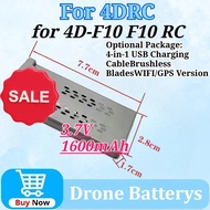 High Quality 3.7V 1600mAh Drone Battery for 4D-F10 4DRC F10 RC Plane WIFI/GPS Quadcopter Rechargeabl