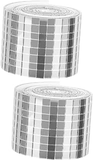 STOBOK 2 Rolls Self-adhesive Mosaic Stickers Mosaic Wall Border Mirror Mosaic Peel Stick Decals Waterproof Tile Sticker Ceiling Tiles Mosaic Tiles 3d Glass Fiber Accessories Ceramic Tile