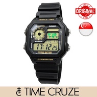 [Time Cruze] Casio AE-1200 World Time Digital Black Resin Strap Men Watch AE-1200WH-1BVDF AE-1200WH-