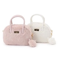 包郵限定促銷款式❤️全新日系Kate spade 量產型地雷系甜美可愛毛絨絨配小貓吊飾粉色/白色兩色手袋 斜孭袋 斜挎包 單肩包 包包 借tap Charles & Keith Samantha ve