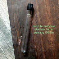 Tabung Reaksi Pyrex 16x150ml Tutup Derat Ulir Autoclave Tube