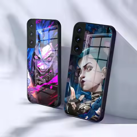Anime Arcane Jinx Vi Phone Case For Samsung S26 S25 S24 FE S23 S22 S21 Plus S20 Ultra Note20Ultra Bl