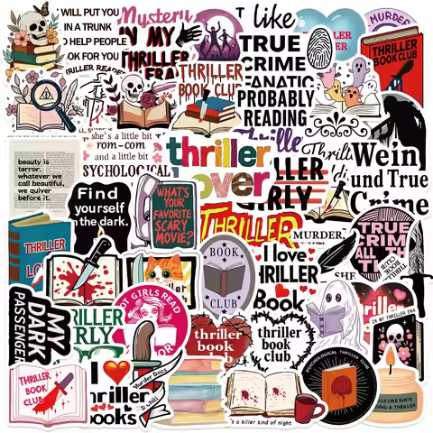 50PCS Thriller Books Horror Graffiti Stickers DIY Phone Guitar Laptop Notebook Suitcase Cup Waterpro