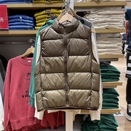 UNIQLO Ujia เสื้อกั๊ก2022สำหรับผู้ชายเสื้อกั๊กกันลมและกันน้ำเสื้อขนเป็ดไฟพรีเมียม449632/454226สำหรับ