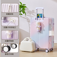 Trendy Gradient Color Luggage Bag High Aesthetic Pull Rod Password Lock Large Capacity Student Trave