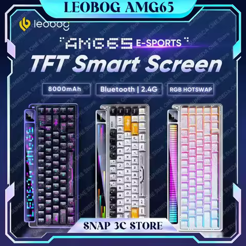 LEOBOG AMG65 Wireless Gaming Mechanical Keyboard 67keys Layouts Bluetooth 2.4G Wired RGB Hotswap Gam