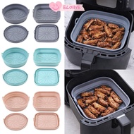 ELO11VE Air Fryer Silicone Liner, Square Round Foldable Air Fryer Baking Tray, Reusable Non-slip Mul