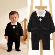 Boss Baby Outfit for 1 Year Old Birthday Gentleman Black Blazer Bodysuit Set New Year Baby Boy Outfi