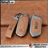 🇲🇾 Vintage Metal & Leather BMW Key Cover Retro-Style Full-Cover Accessory for 7 Series, X1, X6, X7, 