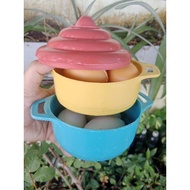 1 Large Steamer and 3 chicken eggs and 3 duck eggs - Scale Cooking Toy for beloved children