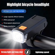ruieraaaPET LED Bicycle Front Light Type-C Rechargeable Bicycle Headlight Road Bike Headlamp Easy To