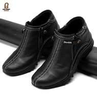 Sepatu Pria Boots Casual Kulit Sapi BT001 Double Resleting Outsol Karet