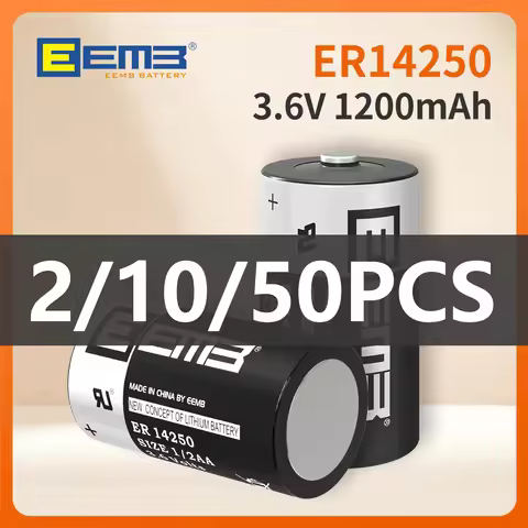 optional 2/10/50PCS EEMB ER14250 3.6V 1/2AA 1200mah Lithium Battery Suitable for machine tool probes