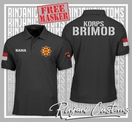 KAOS POLO KROPS BRIMOB - BAJU KORPS BRIMOB - KAOS POLO POLISI BRIMOB TERBARU - KAOS KERAH BRIMOB GRATIS NAMA DAN MASKER