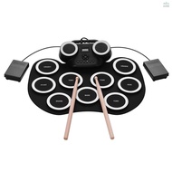 แผ่นกลองชุด แผ่นกลองไฟฟ้า ซิลิโคน แบบพกพา Electric Drum Pad Kit Digital