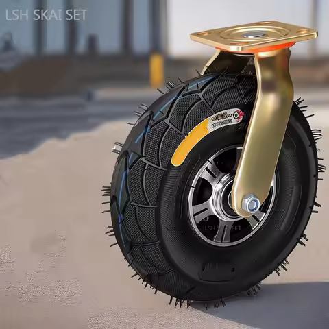 Aluminum Alloy Bearing Inflatable Wheel 6/8/10-inch Casters Wheels Handcart Rubber Inflatable Roller