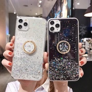 Casing For OPPO A53 A12 A12E A5 A5S AX5 AX5S A3S A7 A9 A31 2020 A8 F15 A91 K1 R15X AX7 Mobile Back Cover Glitter Silver Foil Transparent Soft Stand Phone Case