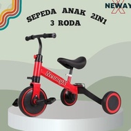 NEW 3-in-1 3-Wheel Children's Bike 2-Wheel and 3-Wheel Push Bike Pedal Toys Cycling