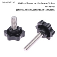 [Prs] 2PCS Industry Equipment M6 M8 M10 38# Thread Star Shaped Clamping Bolt Knob Bakelite Plastic H