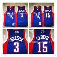 Ready Stock Fast Shipping!!2003 All-Star Blue Jersey 15 #Carter 3 #Iverson Embroidered Basketball Un
