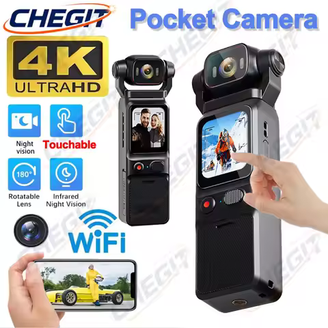 4K Handheld action camera DV Vlog With Touchscreen,4K Pocket camera Video recording camera, Recharge