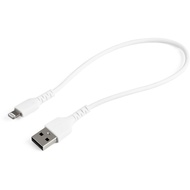 StarTech.com 12inch (30cm) Durable White USB-A to Lightning Cable - Heavy Duty Rugged Aramid Fiber U