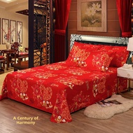 Wedding Festive Red Thick Cotton Bedsheet