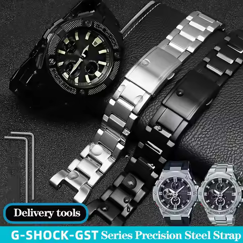 For G-SHOCK Casio GST-210 GST-W300 GST-400G GST-B100 GST-S100D/S110D/W110 Men's Metal Strap Bracelet