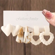 CY Star Exaggerated Candy Color Love C-shaped CCB Earrings 3 Pair Set Summer Gift Women's Accessorie