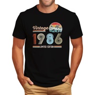 Men's cotton T-shirt Vintage 1986 T Shirts 40th Birthday Gifts for Him Legends were Born in 1986 Ret
