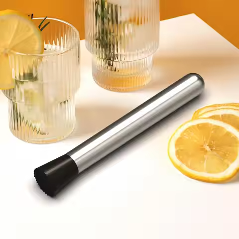 21CM Stainless Steel Cocktail Muddler Bartender Tool Lemon Smasher Ice Crusher for Mojitos Fruit Dri