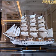 實木歐式帆船模型工藝品擺飾客廳擺設結婚禮物開業一帆風順裝飾品