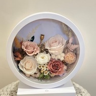 秋色浪漫 永生花三段觸控氛圍燈/桌燈/檯燈 桌上型充電式