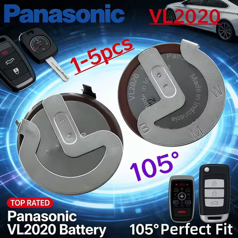 1-20PCS VL2020 Original Panasonic Rechargeable Battery with 105° Legs 1-10PCS for BMW Car Key Fob