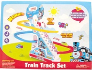 (แถมถ่าน) รถไฟสไลเดอร์ รถไฟไต่ราว Train Track set ของเล่นเด็ก มีเสียง มีไฟ