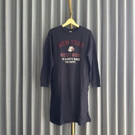𝙋𝙍𝙀𝙇𝙊𝙑𝙀𝘿 Uniqlo X Disney Mickey Mouse Navy Blue Long Sleeve Sweater Midi Long Dress Fashion Wanita B