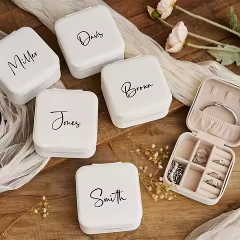 Personalized Custom Classic Rectangle Jewelry Box with Cufflink Compartment, Fabric Lined, Zipper Cl