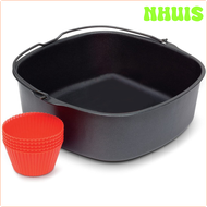 NHUIS Air Fryer Non-Stick Baking Pan for Philips Airfryer,Power Airfryer,Silicone Oven Mitts Air Fryer Accessories 7Inch DFRJY
